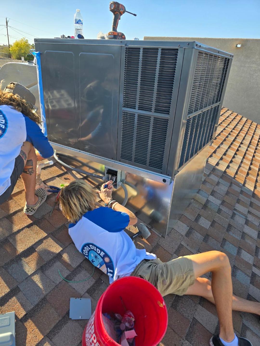 The Cool Dude HVAC technician working on an air conditioning system in Lake Havasu